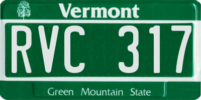 VT license plate RVC317