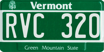 VT license plate RVC320