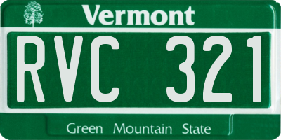 VT license plate RVC321