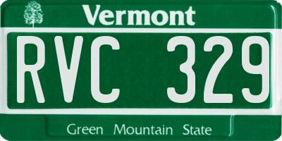 VT license plate RVC329
