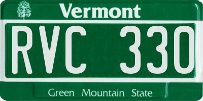 VT license plate RVC330