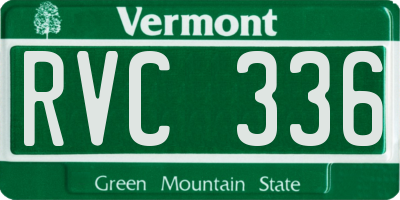 VT license plate RVC336