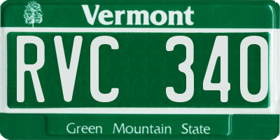 VT license plate RVC340