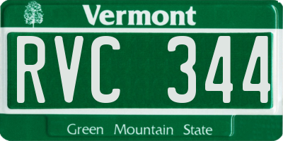 VT license plate RVC344