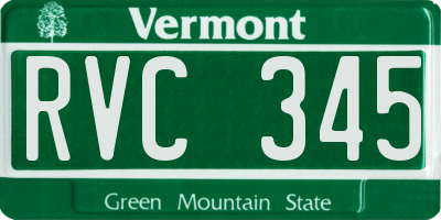 VT license plate RVC345