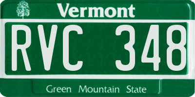 VT license plate RVC348