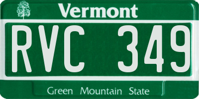 VT license plate RVC349