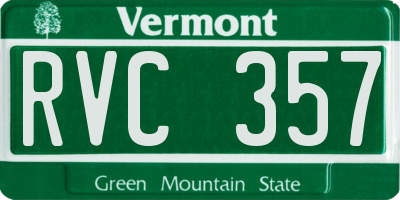 VT license plate RVC357