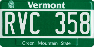 VT license plate RVC358