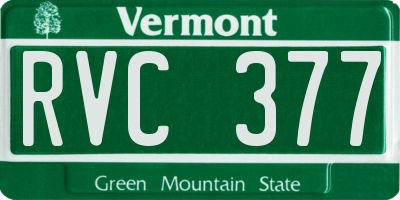 VT license plate RVC377