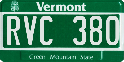 VT license plate RVC380