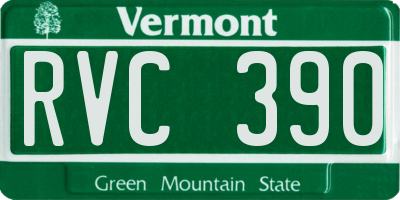 VT license plate RVC390