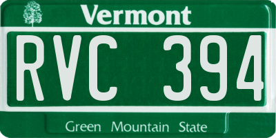 VT license plate RVC394