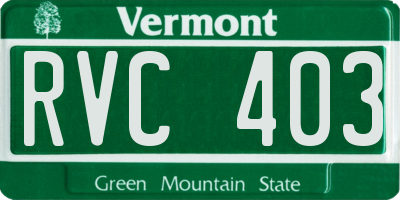 VT license plate RVC403
