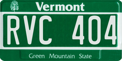 VT license plate RVC404