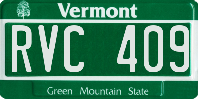 VT license plate RVC409