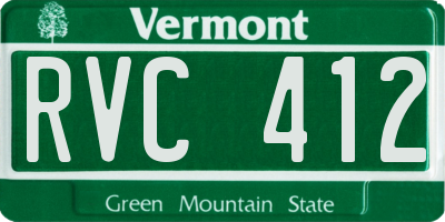 VT license plate RVC412