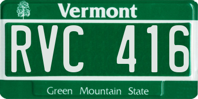 VT license plate RVC416