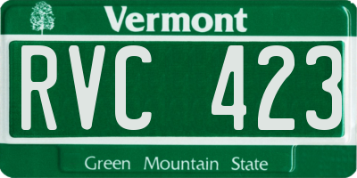 VT license plate RVC423