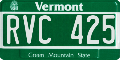 VT license plate RVC425