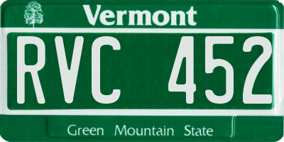 VT license plate RVC452