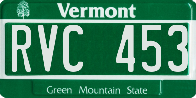 VT license plate RVC453