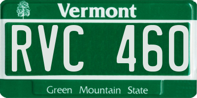 VT license plate RVC460
