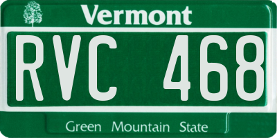 VT license plate RVC468