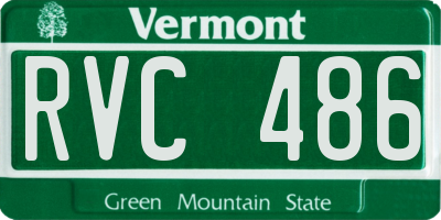 VT license plate RVC486