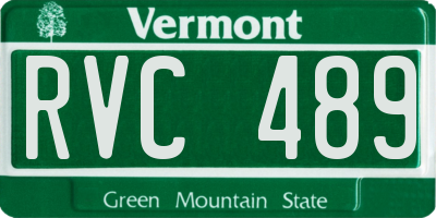 VT license plate RVC489