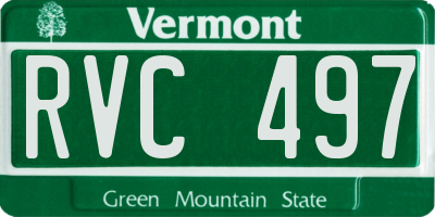 VT license plate RVC497