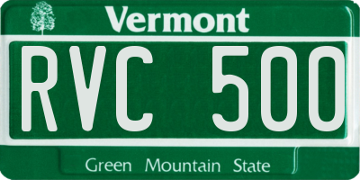 VT license plate RVC500