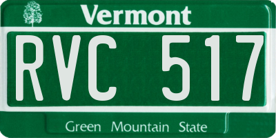 VT license plate RVC517