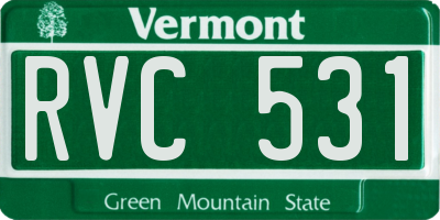 VT license plate RVC531