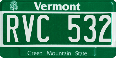 VT license plate RVC532