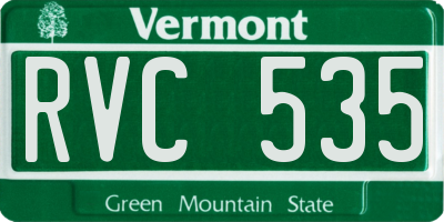 VT license plate RVC535