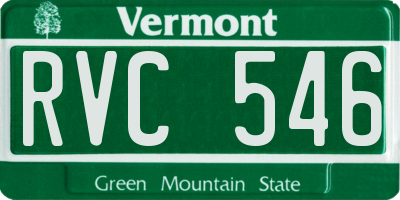 VT license plate RVC546