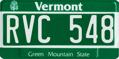 VT license plate RVC548