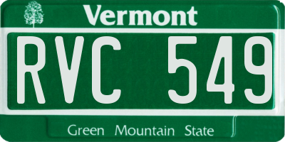 VT license plate RVC549