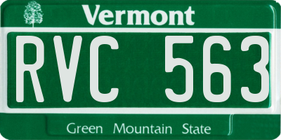 VT license plate RVC563