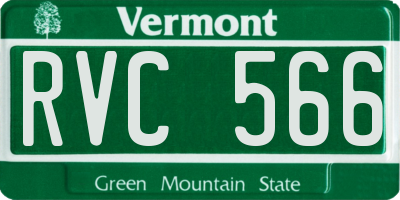 VT license plate RVC566