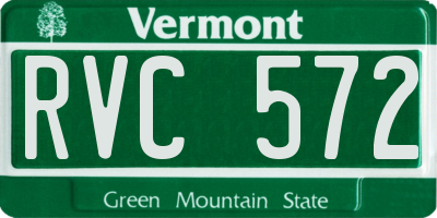 VT license plate RVC572