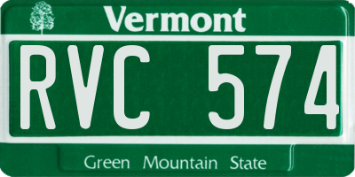 VT license plate RVC574