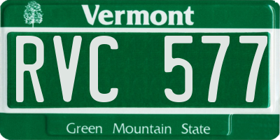 VT license plate RVC577