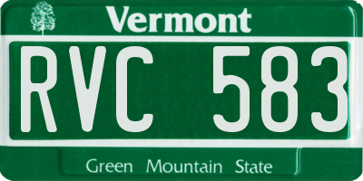 VT license plate RVC583