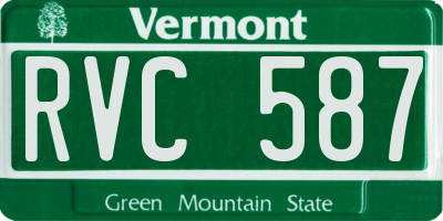 VT license plate RVC587