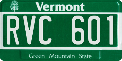 VT license plate RVC601