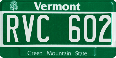 VT license plate RVC602