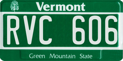 VT license plate RVC606
