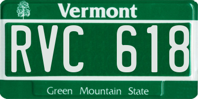 VT license plate RVC618